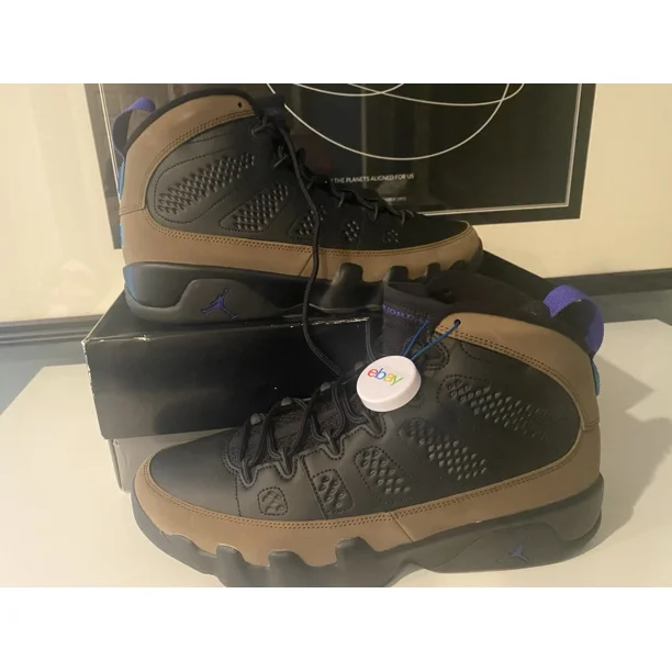 N I-K-E A i r-Jor-dan 9 Retro Light Olive Concord IX Men's Size 12 New With OG Box