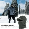 thumbnail image 4 of Chuancc Winter 3 in 1 Thermal Fur Lined Trapper Hat with Ear Flap Full Face Warmer Cover Windproof Cycling Motorcycle Headwear Gray One Size, 4 of 4
