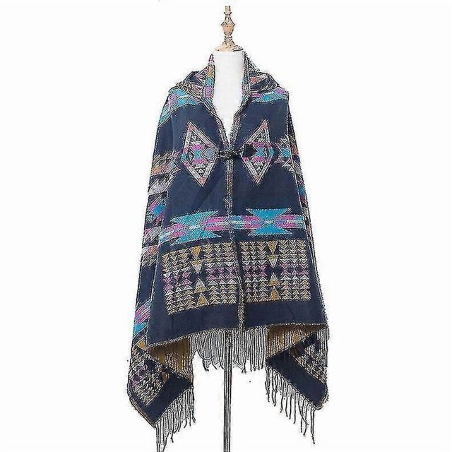 Medieval Style Cloak For Women Horn Buckle Ethnic Style Hooded Cape Shawl Bohemian Ethnic Style Hood