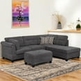 thumbnail image 4 of Cosmic Homes Sectional Sofa with Ottoman Grey, Accent Cushions Included, 4 of 8