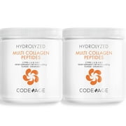 Codeage Multi Collagen Protein Powder 2-Pack, 5 Types Collagen Peptides, 2-Month Supply, Grass-Fed, Hydrolyzed, 17.8 oz