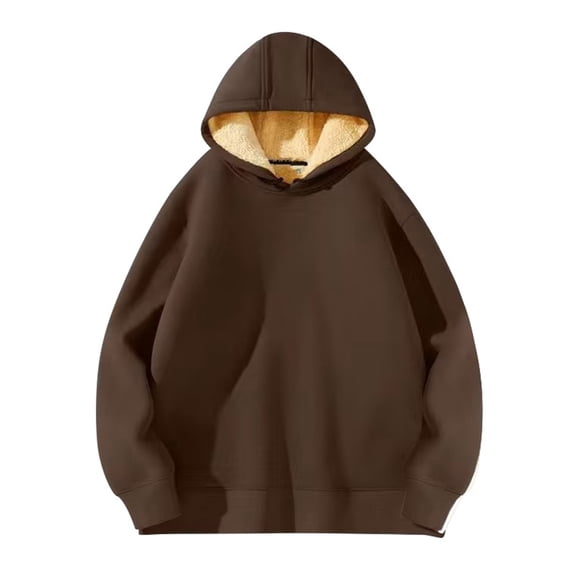 Zylarhe Men's Pullover Hoodie Thick Lined Pocket Winter Windproof Warm Hoodie Athletic Sweatshirts Large Sweatshirts