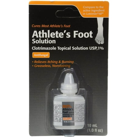 Athlete's Foot Solution Clotrimazole Topical Antifungal Medication, 0.33oz