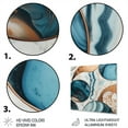 thumbnail image 3 of Designart "Marble Abstraction Blue and Gold II" Abstract Marble Metal Wall Art, 3 of 5