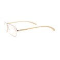 thumbnail image 3 of Classic Metal Rim and Arm Narrow Rectangle Reading Glasses Gold +1.0, 3 of 4