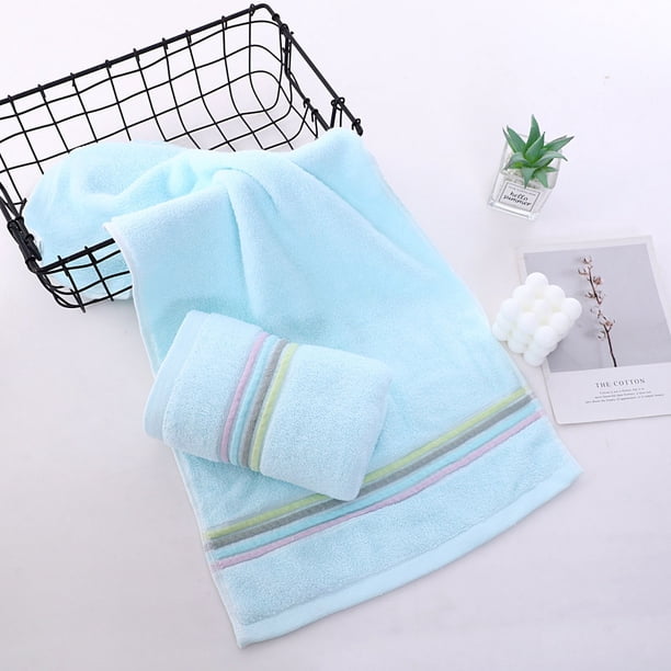 Zhuge Toallas de baño de 1 pieza (35 x 75 cm), ideales para el día a día, con diseño de arcoíris, ligeras y de secado rápido, ideales para el baño y el tocador (azul).