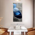 thumbnail image 3 of Elephant Stock Moon Reflection Pop Wall Art - Vertical Multi Panel Canvas - Living Room Wall Decor - City Multi Panel - Black And Blue Decor - 24" x 52", 3 of 8