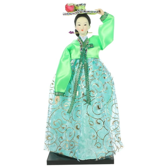 EeaseMX Figura de muñeca de estilo coreano, traje de hanbok coreano, adorno de muñeca, decoración de escritorio