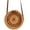 Weave Butterfly Button, variant on Handwoven Rattan Bag Shoulder with Leather Strap, Women Handmade Wicker Woven Purse, Brown Straw Boho Basket Handbag(7.9x7.9x3.1inches)