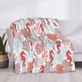 thumbnail image 3 of Disketp Tropical Corals Seahorse Flannel Blankets - Thick and Warm Blanket for Winter, Soft Fuzzy Plush King Blanket for All Seasons50"x40", 3 of 6
