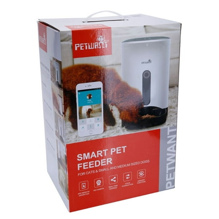 NICEPET Dog Food Feeder Automatic Cat Feeder with Camera, Wi-Fi Enabled Pet Feeder, App for iPhone and Android, Distribution Alarms, Portion Control, Voice Recorder, Programmable Timer,