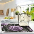 thumbnail image 5 of Yayeee Dish Drying Mat for Kitchen Counter 16"x18" Microfiber Absorbent Pad, Black Roses, 5 of 7