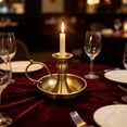 thumbnail image 6 of Lilixerw Christmas Handheld Taper Candle Holder, Glossy Golden Candlestick with Drip Catch Tray, for Wedding Banquet, Holiday Feast and Cabinet Display, 4.7x2.17x3.9 inch for Christmas Decoration, 6 of 6