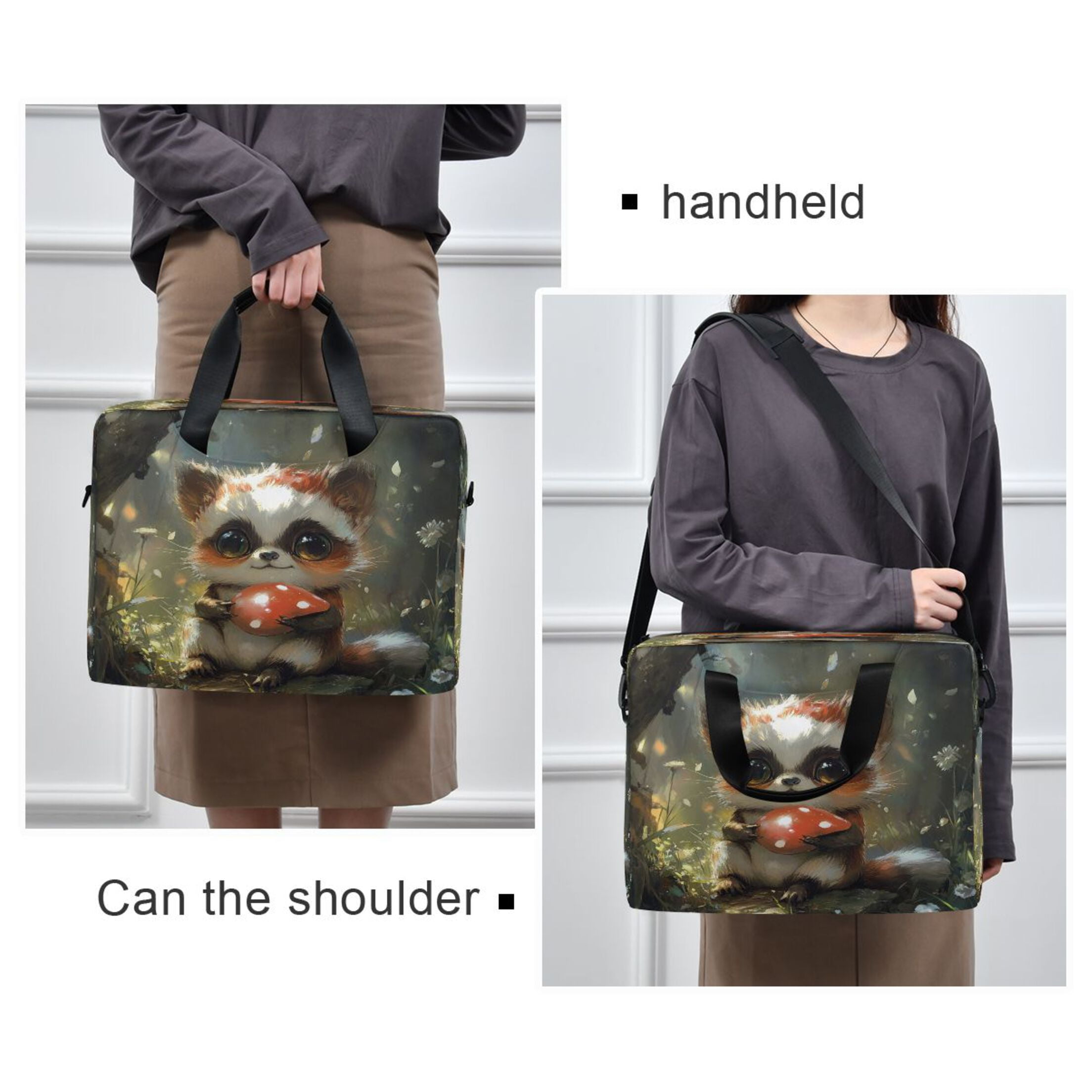 Laptop Bag Laptop Briefcase 15.7 x 3 x 11.8 Inches Laptop Bag Briefcases Laptop Storage Travel Laptop Bag Work Laptop Bag A Cartoon Raccoon