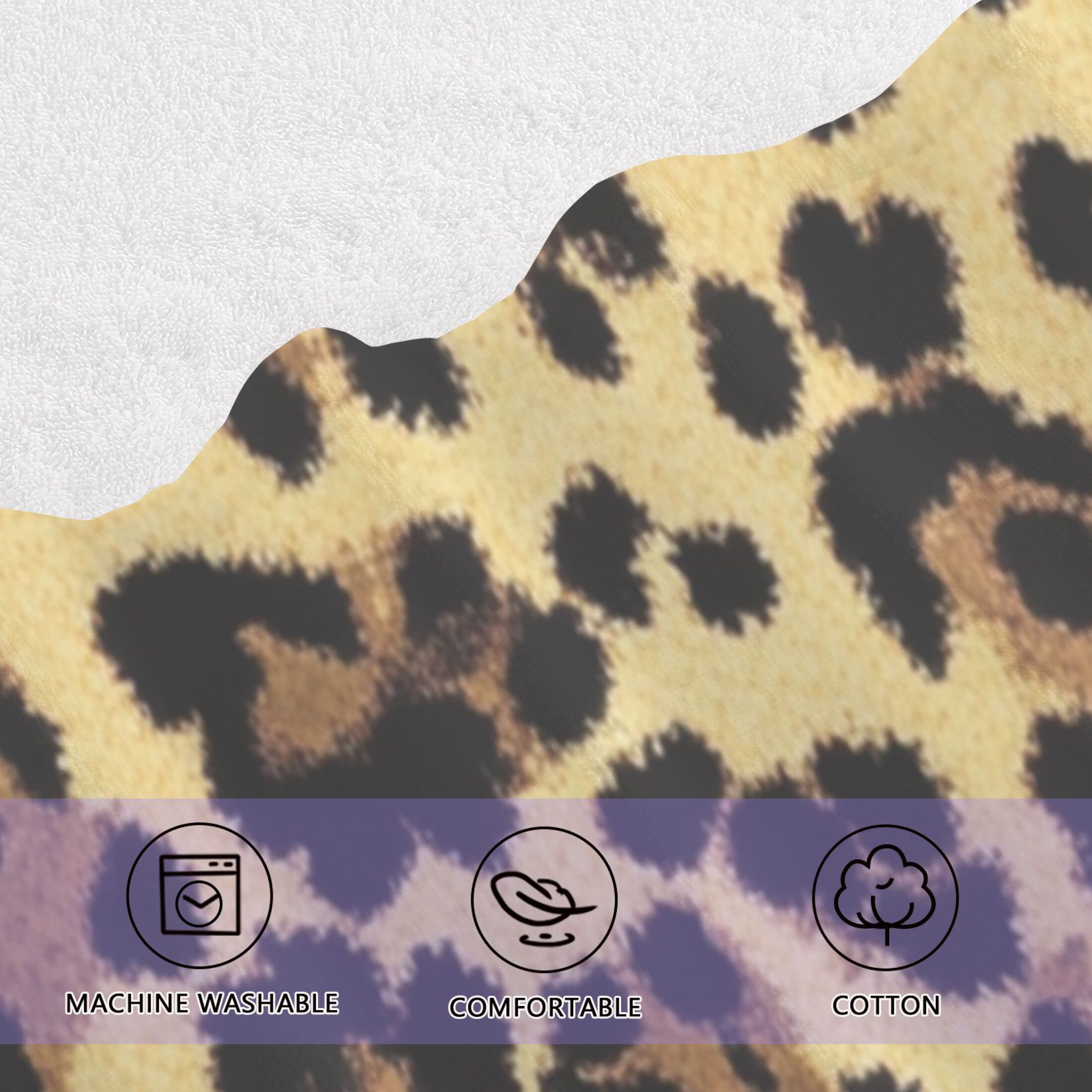 Qxltty Brown Leopard Bath and Hand Towel Set 100% Cotton Towels for Bathroom Soft Durable and Absorbent