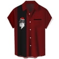 thumbnail image 1 of Camisas de Lino para Hombres, Manga Corta Camisa de Boliche Vintage con Cuello Cubano, Botón de Verano de Playa Casual, 1 of 1