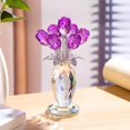 thumbnail image 3 of ABPETE Crystal Purple Rose Flower Figurines - Glass Rose Bouquet Gifts for Women Mom Wife Girlfriend on Valentines Christmas Mothers Day Wedding Party, 3 of 12