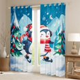 thumbnail image 2 of Manfei Cartoon Penguin Skating Black Out Curtains for Kids Teens,Xmas Tree Curtains Pack of 2 (42x63 Each),Merry Christmas Bedroom Curtains,Breathable Home Decor, 2 of 6