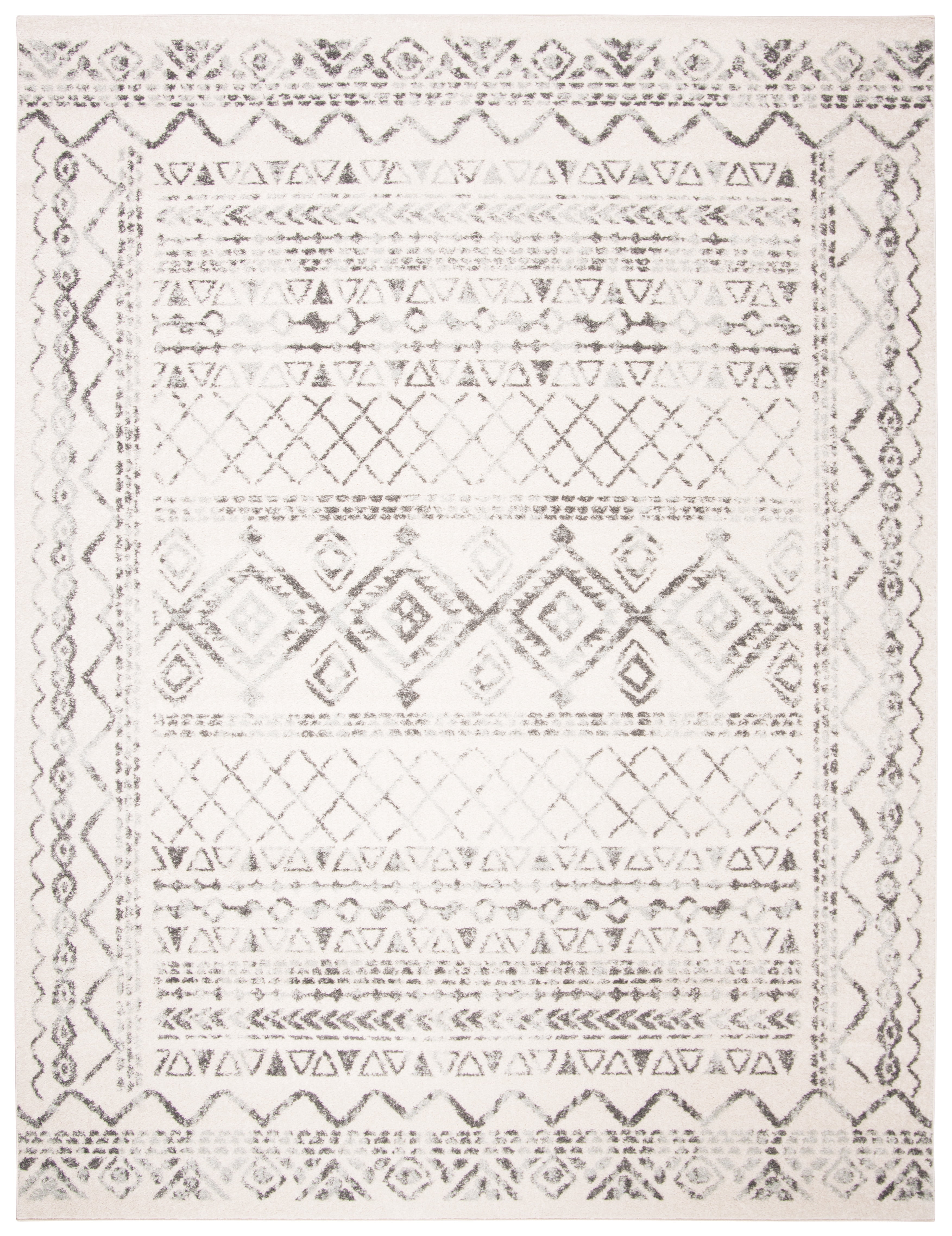 SAFAVIEH Tulum Ronald Distressed Area Rug, Ivory/Grey, 8' x 10'