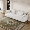 thumbnail image 2 of Tookss 86.6 Inch Teddy Wool Sofa, with 4 Throw Pillows, Hardware Feet,Solid Wood Frame, Mid Century Comfortable Couche for Apartment, 2 of 7