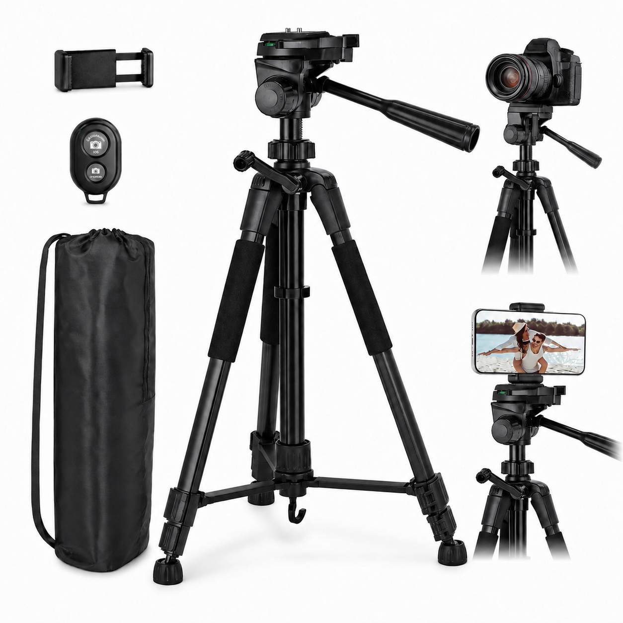 ETEPEHI 67" Camera Tripod with Phone Mount photo 1