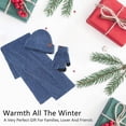 thumbnail image 3 of FZ FANTASTIC ZONE Woman Men Winter Warm Hat Beanie Long Scarves Touch Screen Gloves Knit Set,Blue, 3 of 8