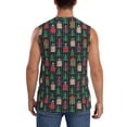 thumbnail image 4 of Lsque Christmas Trees And Houses Print Men's Cotton Blend Sleeveless Muscle Shirts (S-3XL)- Moisture Wicking, Odor Protection, UPF 30+,Small, 4 of 8