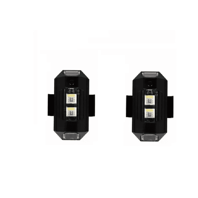 Mini Luz Led Estrobo Funciones Fija Moto Bici Auto 2 pcs, Negro