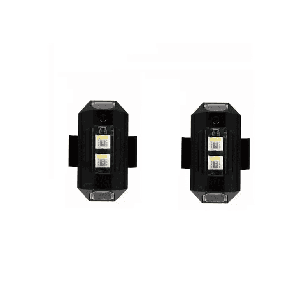 Mini Luz Led Estrobo Funciones Fija Moto Bici Auto 2 pcs, Negro