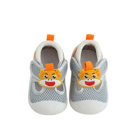 

Crocowalk Unisex Kids Shoes Breathable Flats Mesh Sneakers Boys Girls Casual Sneaker Athletic Magic Tape Comfort Walking Shoe Silver Gray 8C