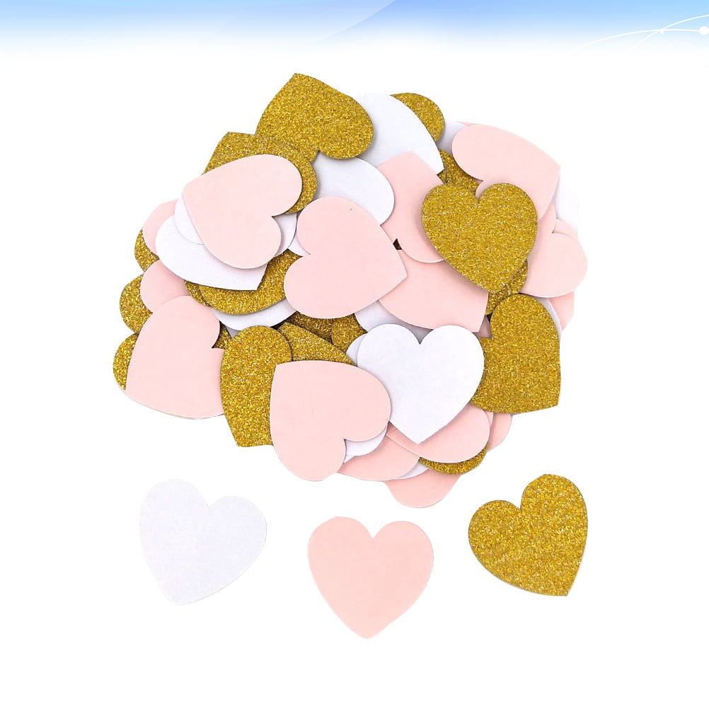 Confetti heart stickers & Glassine bags foil rose gold,silver,copper wedding x10 
