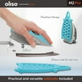 thumbnail image 3 of oliso M2Pro Mini Steam Iron with Solemate® – 1000 Watt Dual Voltage Travel Iron for Sewing, Quilting, and Crafting – Ceramic Soleplate, Precision Tip – Turquoise, 3 of 8