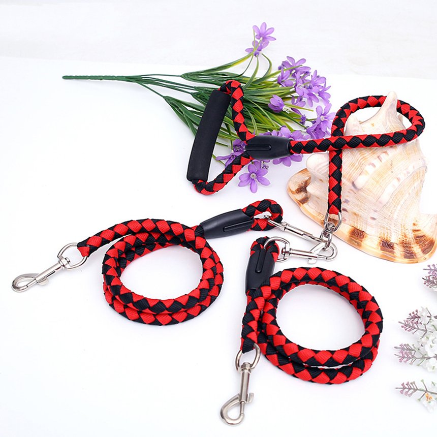 Double Dog Leash Braided Tangle Dual Nylon Leash Coupler For Training Two Dogs Walmart Canada