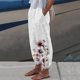 thumbnail image 1 of WILLBEST Pantalones Casuales elegantes para Mujer: Pantalones Holgados con Cintura Elástica, Estampado Floral y Bolsillos Prácticos para Uso Diario. Extra Grande, 1 of 3