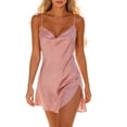 thumbnail image 2 of Tqcoqu Women's Spaghetti Strap Lace Trim Sleep Dress Loungewear,V Neck Solid Color Casual Loose Dresses,Pink Women's M-XXL, 2 of 6
