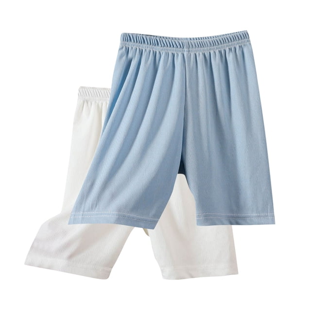 Odeerbi 2-12 Años Niñas 2 Pcs Hielo Seda Bermudas Shorts Bike Shorts Yoga Dance Shorts Verano Casual Elastic Waist Leggings Short