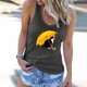 thumbnail image 2 of Camiseta sin mangas con estampado de gato informal con cuello redondo sexy de verano para mujer Pompotops  lopia989691, 2 of 6