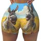 thumbnail image 2 of Balery Funny Countryside Donkey Pantalones cortos de entrenamiento estampados para mujer, sin costuras, ajustados, para gimnasio, yoga, correr, deportes, ejercicio activo, fitness.-Small, 2 of 8