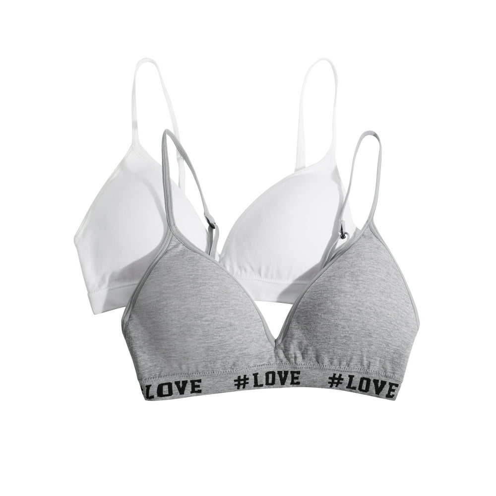 Wonder Nation Wonder Nation Girls Molded TShirt Bra 2Pack, Sizes 30