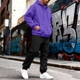 thumbnail image 5 of Men's Hoodie and Sweatpants Set Pullover Hooded Sweatshirt with Loose Fit Joggers Casual Athletic Tracksuit for Fall Winter, 5 of 8