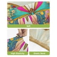 thumbnail image 4 of Vintage Butterfly Bar Stool Covers Set of 2, Retro Colorful Butterfly Stretch Washable Bar Chair Covers with Backs, Removable Pub Counter Height Chair Cover for Kitchen Dining Room Cafe, 4 of 7