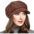 thumbnail image 2 of Women's Newsboy Hats Fall Wool Cabbie Beret Tweed Girls Paperboy Cap, 2 of 5