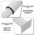 thumbnail image 3 of NICEXMAS Adjustable Furniture Legs Carbon Steel, 1 Pack, Height Range 6 to 10.6 Inches for Sofas, Tables, Cabinets, 3 of 7