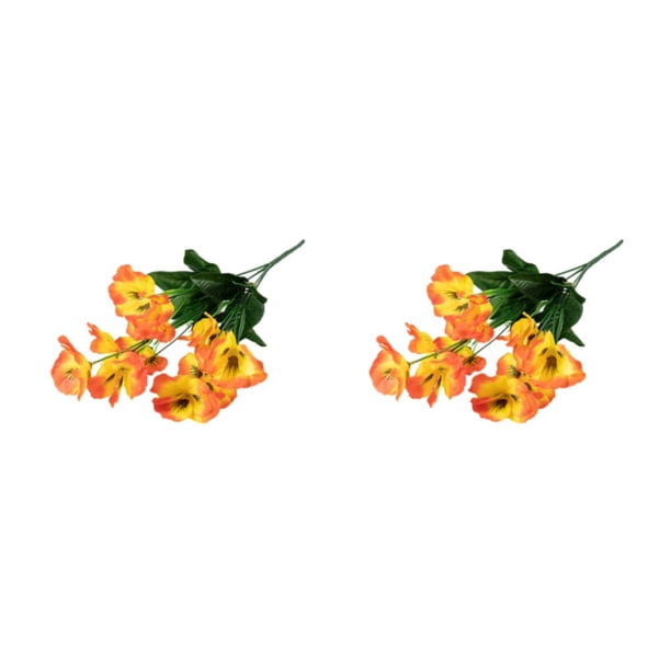 Flores artificiales Naiovety 3 unids/set bellamente elaboradas decoraciones interior exterior color naranja