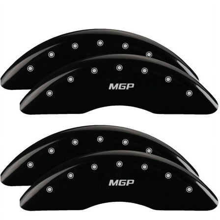 Set of 4: Black finish, Silver MGP