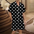 thumbnail image 2 of Men's Gradient Multicolored Printed Silk Satin Short Sleeve Button Up Pajama Wear Set for Comfortable Sleep and Relaxation at Home, 2 of 4