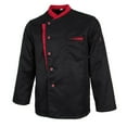 thumbnail image 4 of justharion Long Sleeves Chef Jacket Coat Hotel Waiters Kitchen Uniform Tops Black 3XL, 4 of 8