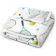 thumbnail image 4 of Tennis Blanket Rackets and Balls Fleece Throw Blanket Super Soft Warm Cozy Fuzzy Plush Sports Blanket Gifts for Girls Boys Kids Room Decor 60"X80", 4 of 6