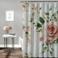 thumbnail image 2 of SHERONV Flowers Leaves Lace Shower Curtain for Bathroom 100% Polyester Washable with Hooks 36"x72, 2 of 7