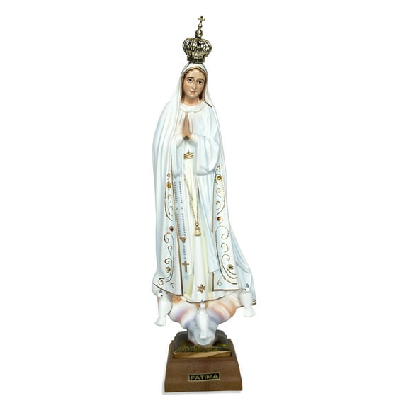 11" Our Lady of Fatima Statue - Hand Painted (Painted Eyes)
